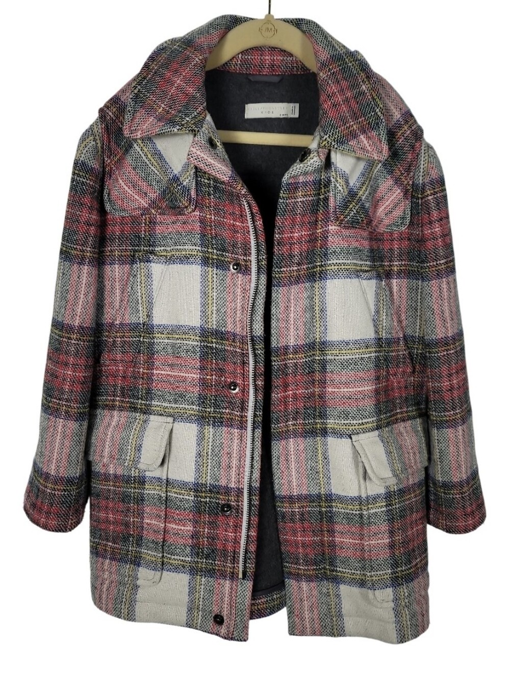 STELLA MCCARTNEY Kid's Wool Blend Plaid Coat Size 8